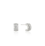 Essence Silver Tria Pave Earrings
