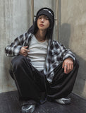 Philly loose fit checked hoodie jacket