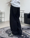Eto Wide Black Cotton Pants