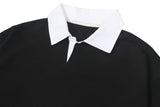 Flower Dot Embroidery Collar Sweatshirt