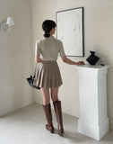 Log Pleated Bandng Skirt