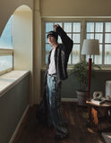 Two-line washing cargo denim pants