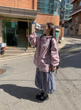 Lehiji Banding Check Balloon Long Skirt
