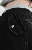 Band-layered low denim pants
