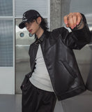 Kent western buckle leather jacket