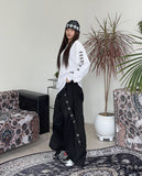 Tape eyelet key ring balloon pants