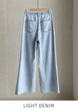 Antho summer cotton wide banding denim pants