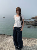 Ens Back Adjust Pocket Wide Raw Denim Pants