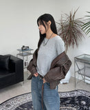 Rosa Boat Neck Ribbed Long Sleeve Tee
