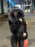 Made Routine Velvet Fur Hood Zip-Up