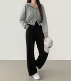 Two-Way Zipper Balloon Crop Hood Zip-Up
