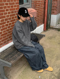 [BAONHAUS] Tontoni Banding Cut Denim Balloon Wide Pants