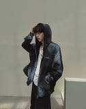 Dirty spray shine warmer hooded zip-up