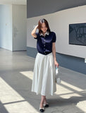 Luna Color Matching Collar Knit Cardigan