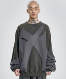 Paneled Washed Sweatshirt