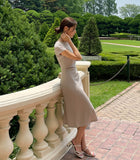 Jelenin Draped Shirred A-line One Piece