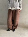 Halka Bokashi Hairy Knit Banding Wide Pants