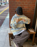 [unisex] Nelfn stripe collar over knit