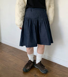Belmi Ribbon String Denim Midi Skirt