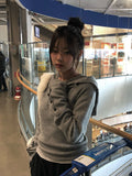 [Fleece/Sleeves Button] Rambo Brushed High Neck Ribbed Button Hood Knit