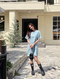 Showlet A-line denim mini one piece