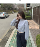 High-Neck String Crop Windbreaker