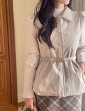 Lumi Belt Collar Puff Short Padded Jacket