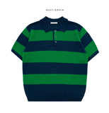 Boucle stripe collar knit