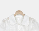 Mite Jacquard Short Sleeve Blouse