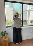 Colmen Stripe Hood Crop Short Sleeve Tee