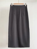 Aret Banding Slit H-Line Long Skirt