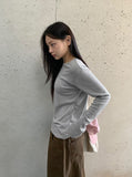 Achu Brushed Basic Round Long Sleeve Tee