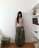 [Fake Layered/Peach Fuzz] Burnin Layered Button T-Shirt