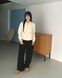 Lawson Flap Pocket Angora Fur Collar Zip-up