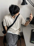 Millet Button Collar Short Sleeve Knit