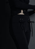 [mnem] eyelet leggings bootcut pants