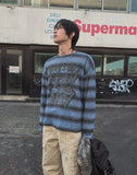 Way Stripe Ribbed Knit Long Sleeve T-shirt