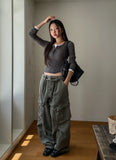 Noi See-Through RIb Slim Long Sleeve