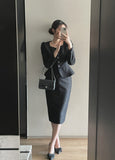 Anibelle Heartneck Tweed Peplum Jacket