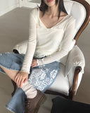 Davin printed denim washed Bermuda pants