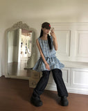 Venice Strap Sleeveless Check Mini One Piece