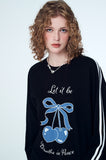 Ribbon Cherry Track Raglan Long Sleeve
