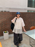 [unisex] Melter Summer Nylon Hood Short Sleeve Shirt