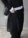 Button see-through wrap skirt