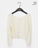 Ruwan Soft Angora Square Neck Knit Cardigan