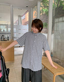 Lupin Summer Seersucker Check Over Short Sleeve Shirt