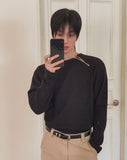 Coldy Waffle Shoulder Zip-Up T-shirt