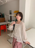 Hannew Dot Summer Sleeveless Cardigan Set