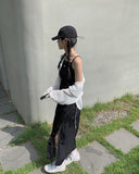 Chika strap nylon long skirt
