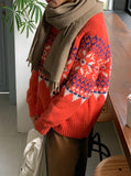 Clan Wool Nordic Snowflake Round Knit